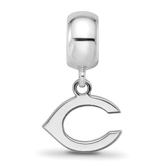 Sterling Silver Rhodium-plated MLB LogoArt Cincinnati Reds Letter C Extra Small Dangle Bead