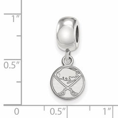 Sterling Silver Rhodium-plated NHL LogoArt Buffalo Sabres Extra Small Dangle Bead