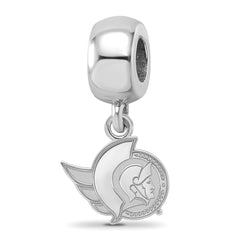 Sterling Silver Rhodium-plated NHL LogoArt Ottawa Senators Extra Small Dangle Bead Charm