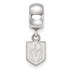 Sterling Silver Rhodium-plated NHL LogoArt NHL Vegas Golden Knights Extra Small Dangle Bead Charm