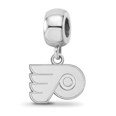 Sterling Silver Rhodium-plated NHL LogoArt Philadelphia Flyers Extra Small Dangle Bead Charm