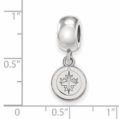 Sterling Silver Rhodium-plated NHL LogoArt Winnipeg Jets Extra Small Dangle Bead Charm