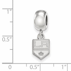 Sterling Silver Rhodium-plated NHL LogoArt Los Angeles Kings Extra Small Dangle Bead