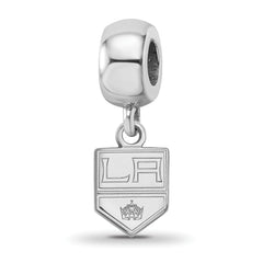 Sterling Silver Rhodium-plated NHL LogoArt Los Angeles Kings Extra Small Dangle Bead