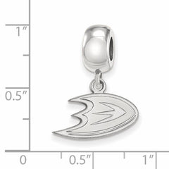 Sterling Silver Rhodium-plated NHL LogoArt Anaheim Ducks Letter D Extra Small Dangle Bead