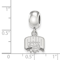 Sterling Silver Rhodium-plated LogoArt Ohio University Extra Small Dangle Bead Charm