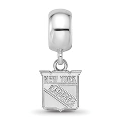 Sterling Silver Rhodium-plated NHL LogoArt New York Rangers Extra Small Dangle Bead Charm