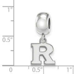 Sterling Silver Rhodium-plated LogoArt Rutgers University Letter R Extra Small Dangle Bead Charm