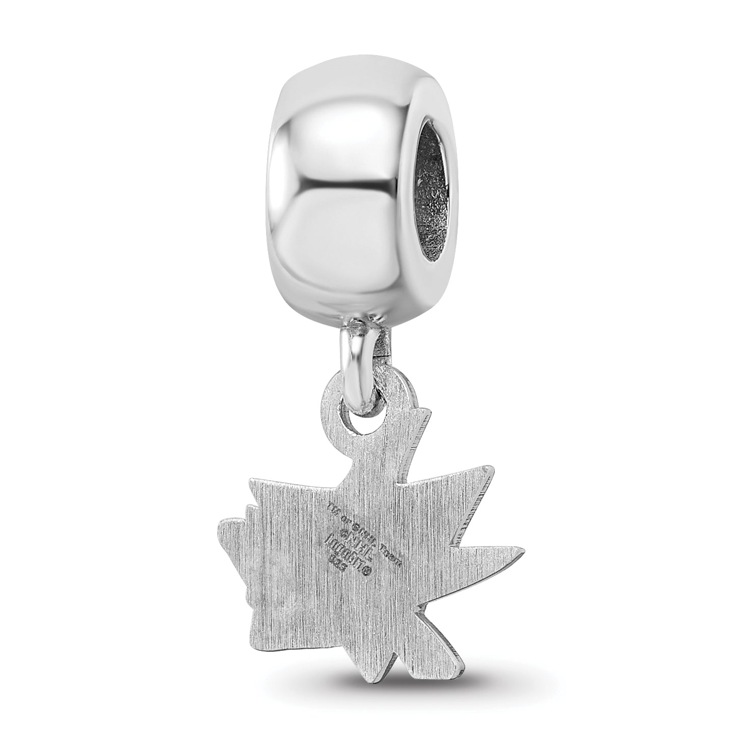 Sterling Silver Rhodium-plated NHL LogoArt San Jose Sharks Extra Small Dangle Bead Charm