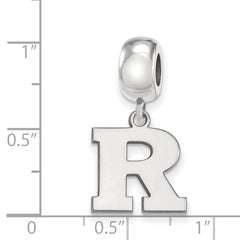 Sterling Silver Rhodium-plated LogoArt Rutgers University Letter R Small Dangle Bead Charm