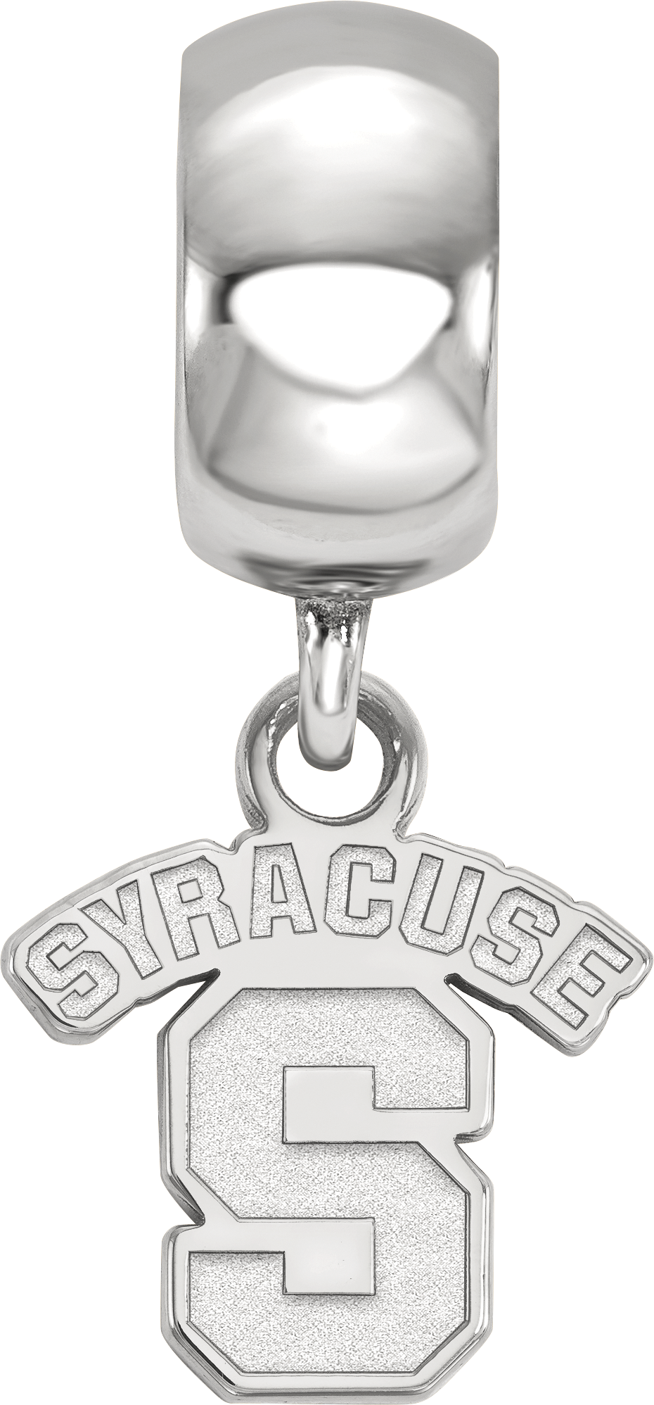 Sterling Silver Rhodium-plated LogoArt Syracuse University Extra Small Dangle Bead Charm