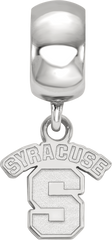 Sterling Silver Rhodium-plated LogoArt Syracuse University Extra Small Dangle Bead Charm