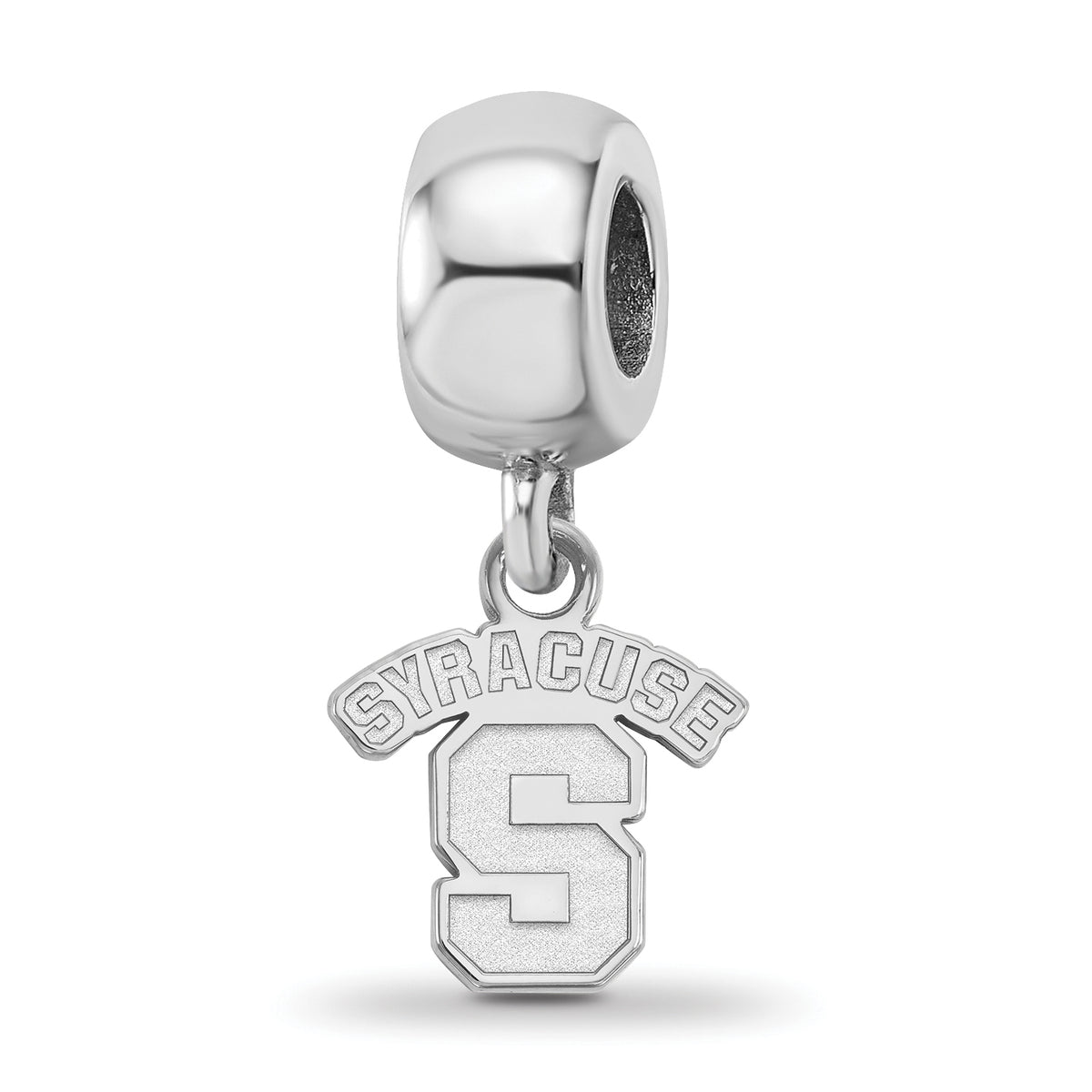 Sterling Silver Rhodium-plated LogoArt Syracuse University Extra Small Dangle Bead Charm