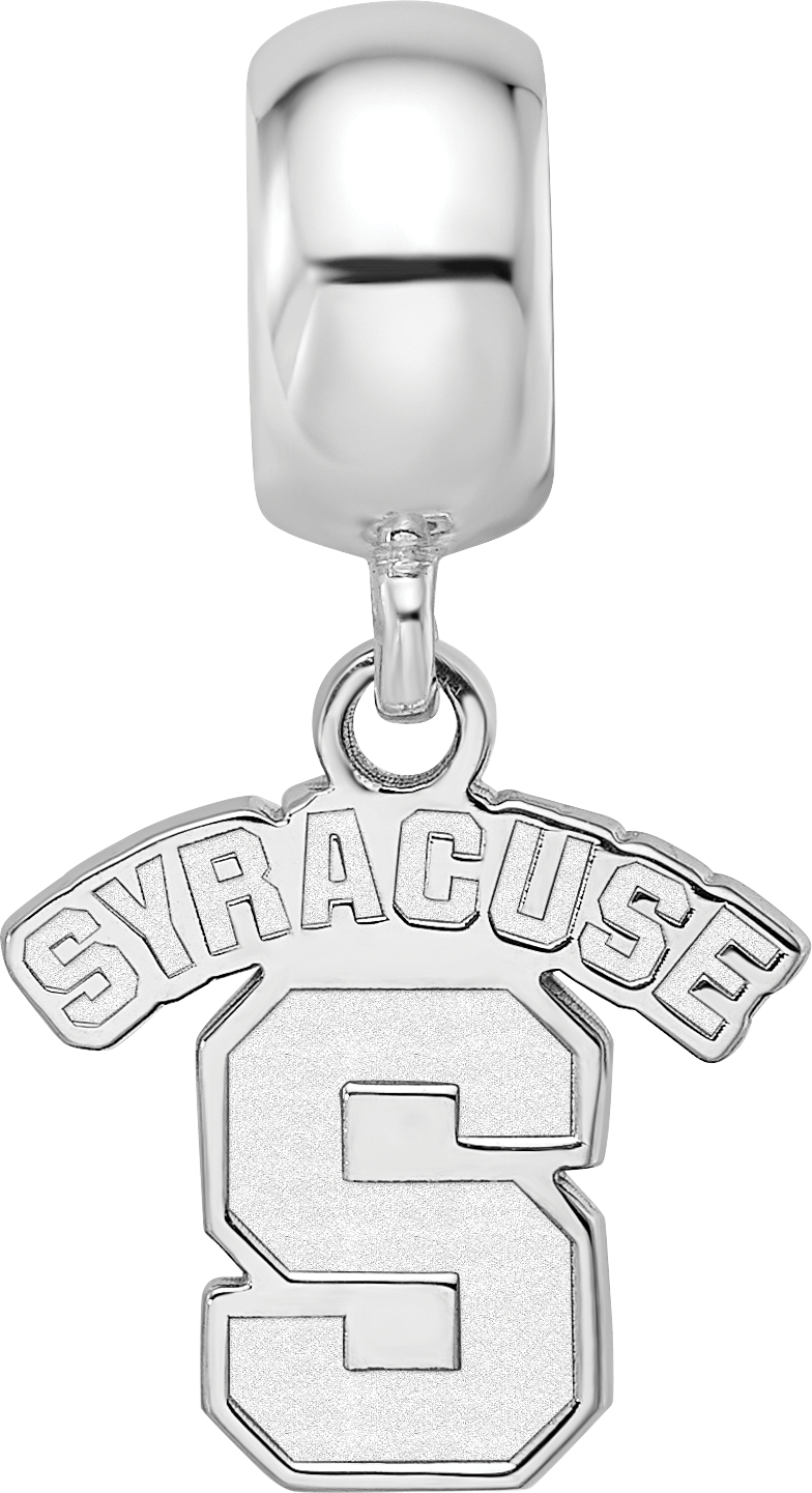 Sterling Silver Rhodium-plated LogoArt Syracuse University Small Dangle Bead Charm