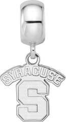 Sterling Silver Rhodium-plated LogoArt Syracuse University Small Dangle Bead Charm