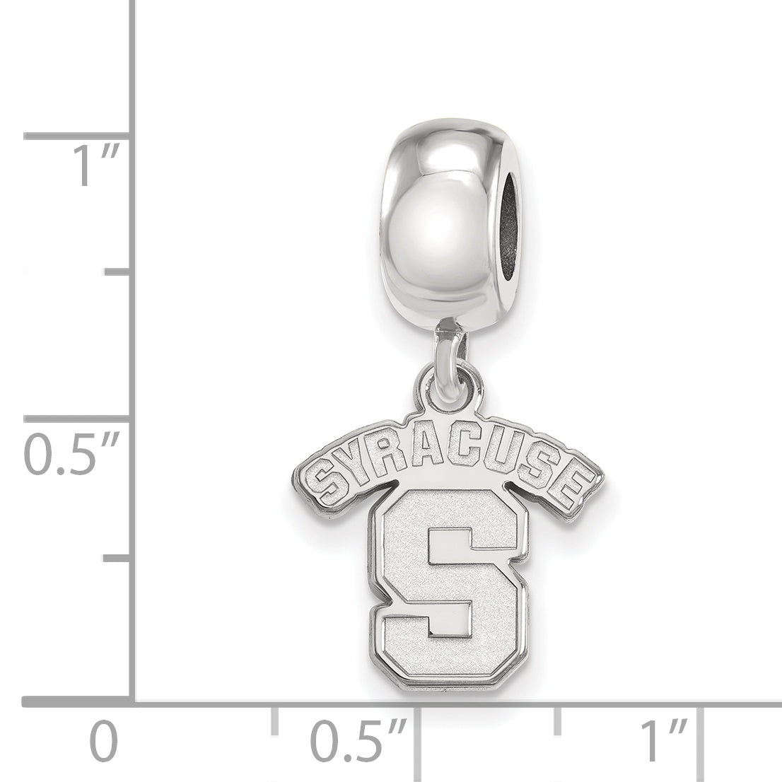 Sterling Silver Rhodium-plated LogoArt Syracuse University Small Dangle Bead Charm