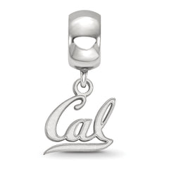 Sterling Silver Rhodium-plated LogoArt University of California Berkeley Extra Small Dangle Bead Charm