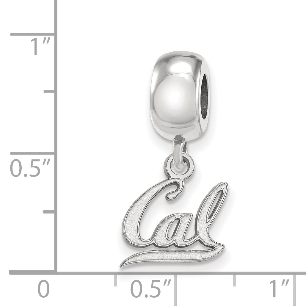 Sterling Silver Rhodium-plated LogoArt University of California Berkeley Extra Small Dangle Bead Charm