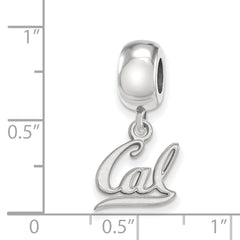 Sterling Silver Rhodium-plated LogoArt University of California Berkeley Extra Small Dangle Bead Charm