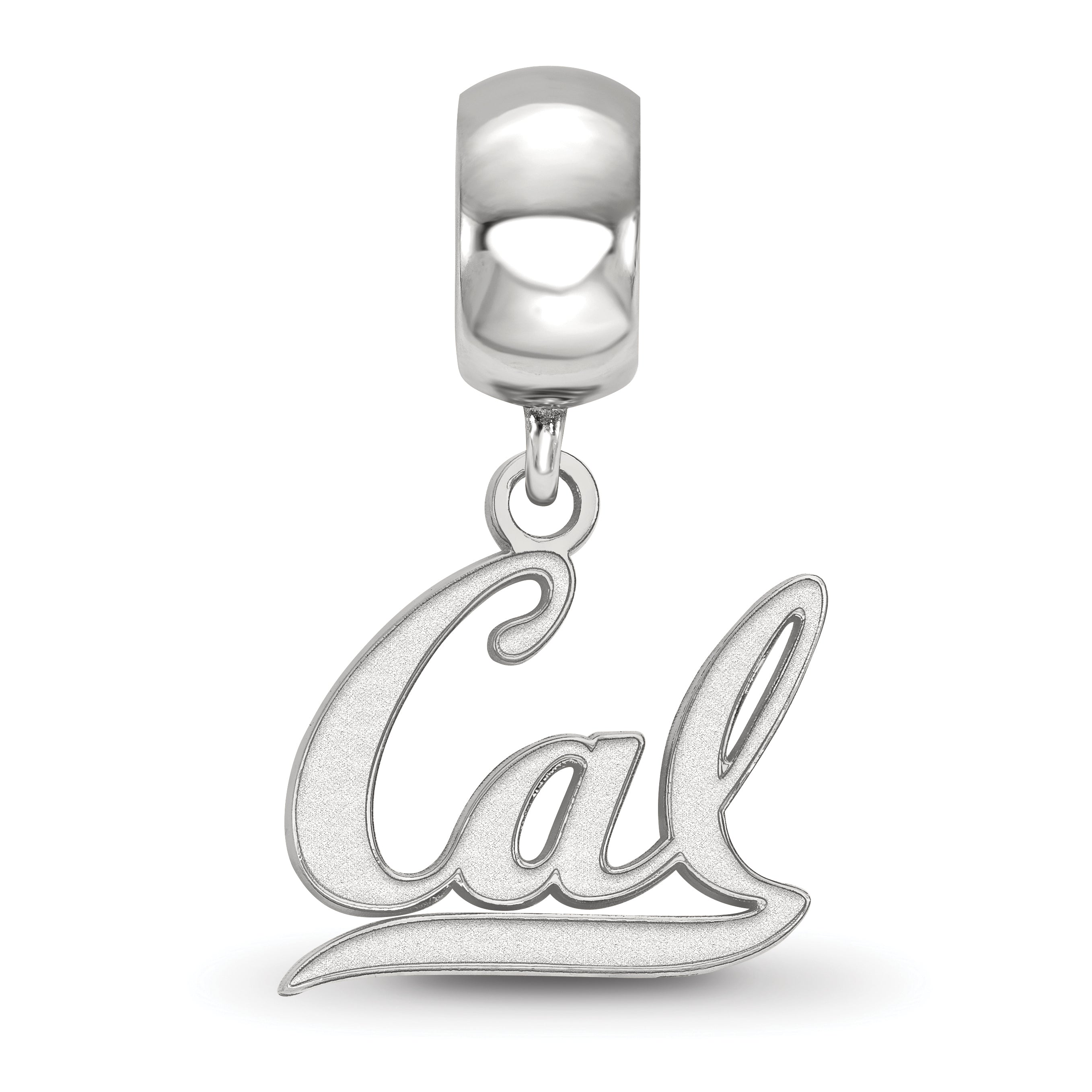 Sterling Silver Rhodium-plated LogoArt University of California Berkeley Small Dangle Bead Charm