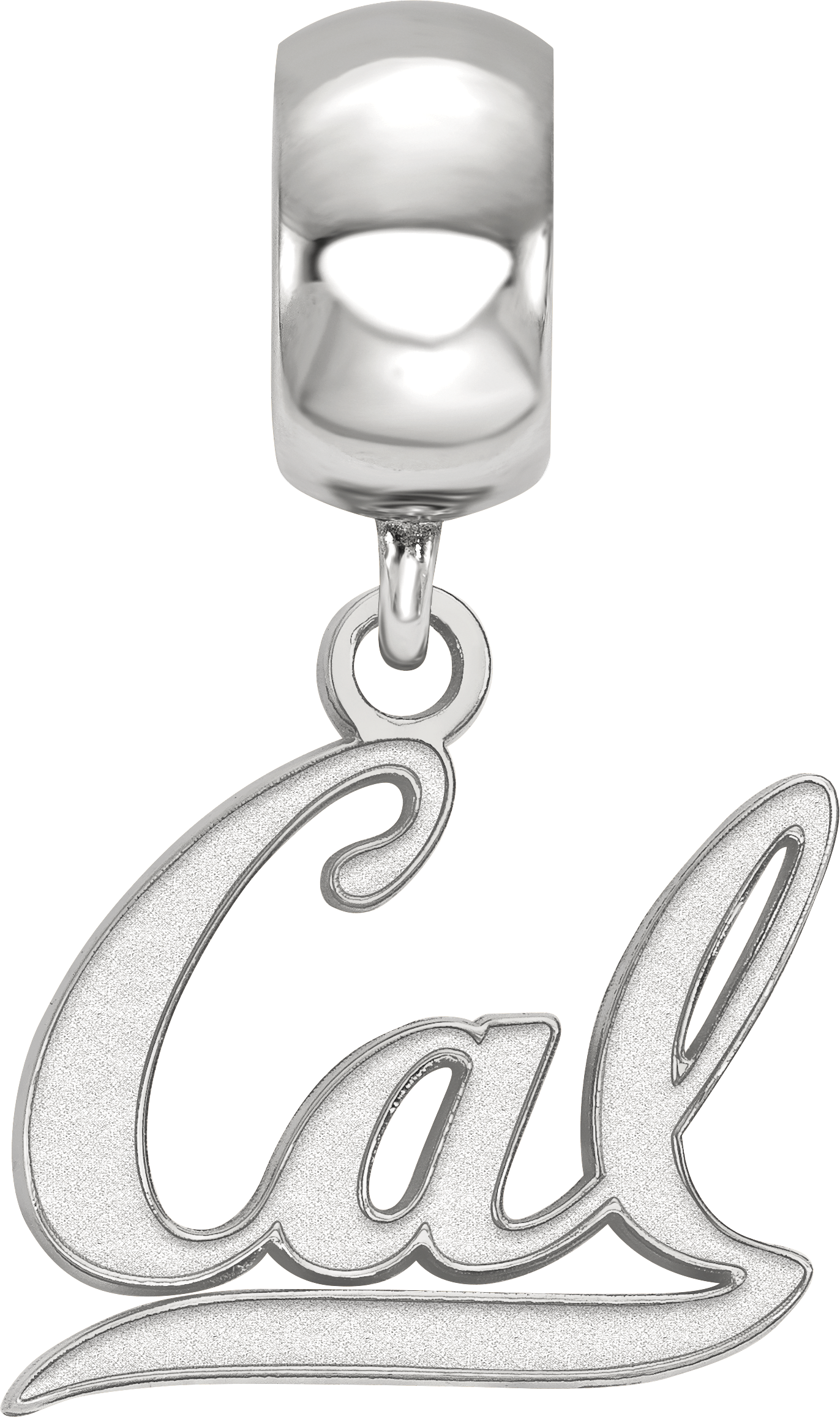 Sterling Silver Rhodium-plated LogoArt University of California Berkeley Small Dangle Bead Charm