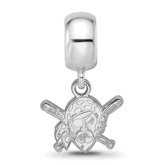 Sterling Silver Rhodium-plated MLB LogoArt Pittsburgh Pirates Buccaneer Extra Small Dangle Bead