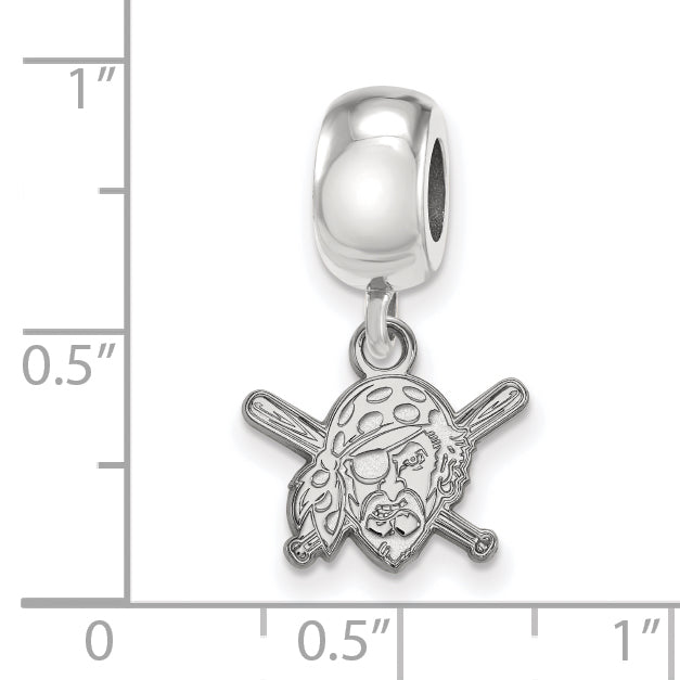 Sterling Silver Rhodium-plated MLB LogoArt Pittsburgh Pirates Buccaneer Extra Small Dangle Bead