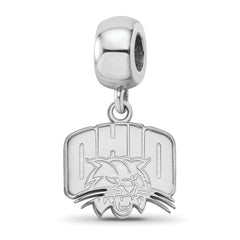 Sterling Silver Rhodium-plated LogoArt Ohio University Small Dangle Bead Charm