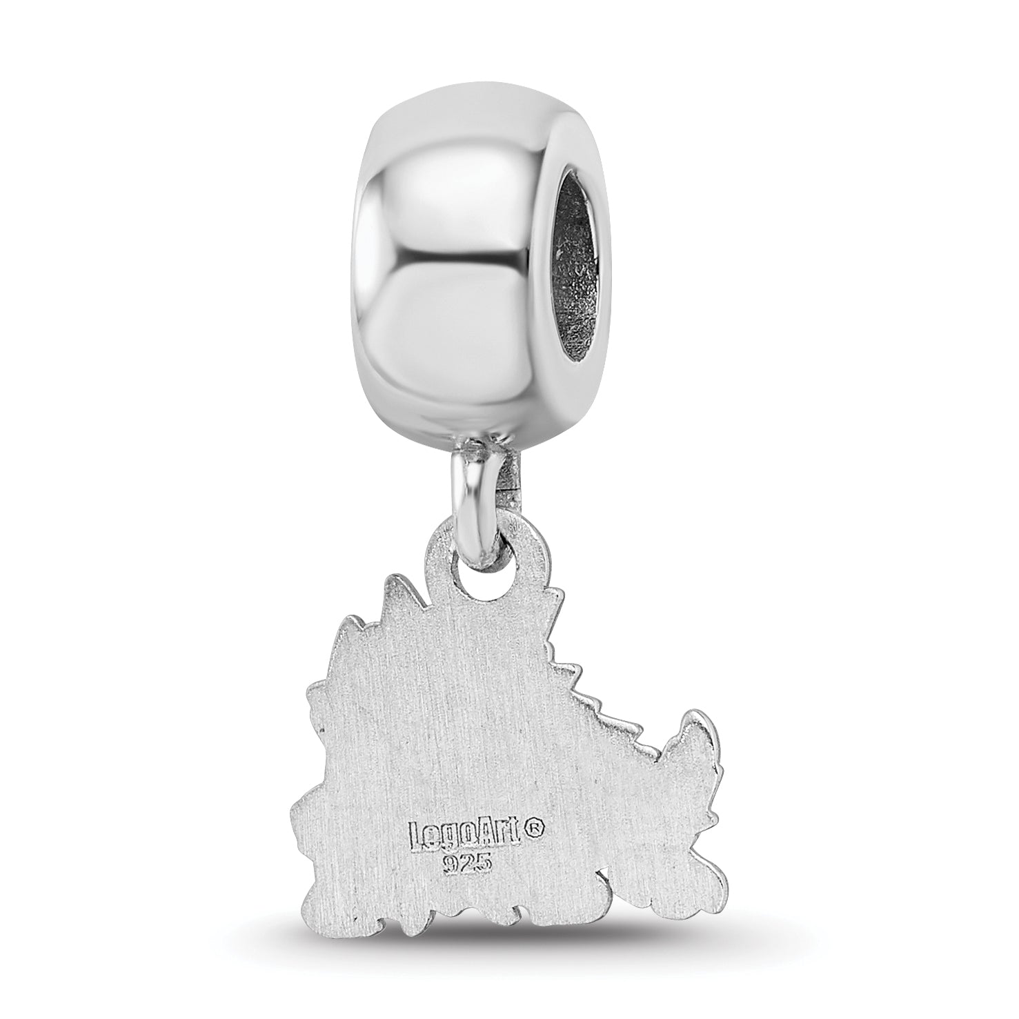 Sterling Silver Rhodium-plated LogoArt Texas Christian University Horned Frog Extra Small Dangle Bead Charm