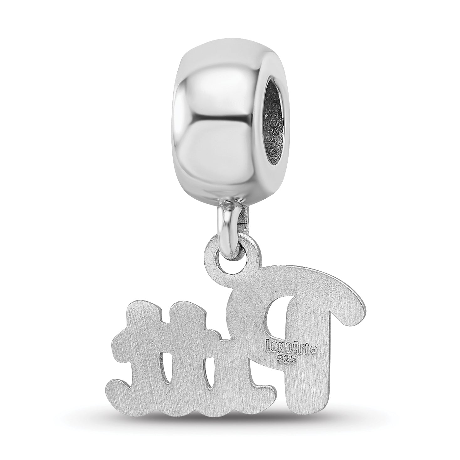 Sterling Silver Rhodium-plated LogoArt University of Pittsburgh Extra Small Dangle Bead Charm