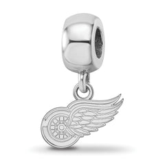 Sterling Silver Rhodium-plated NHL LogoArt Detroit Red Wings Extra Small Dangle Bead