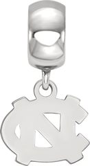 Sterling Silver Rhodium-plated LogoArt University of North Carolina N-C Extra Small Dangle Bead Charm