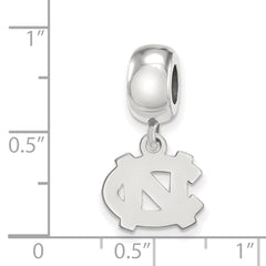 Sterling Silver Rhodium-plated LogoArt University of North Carolina N-C Extra Small Dangle Bead Charm