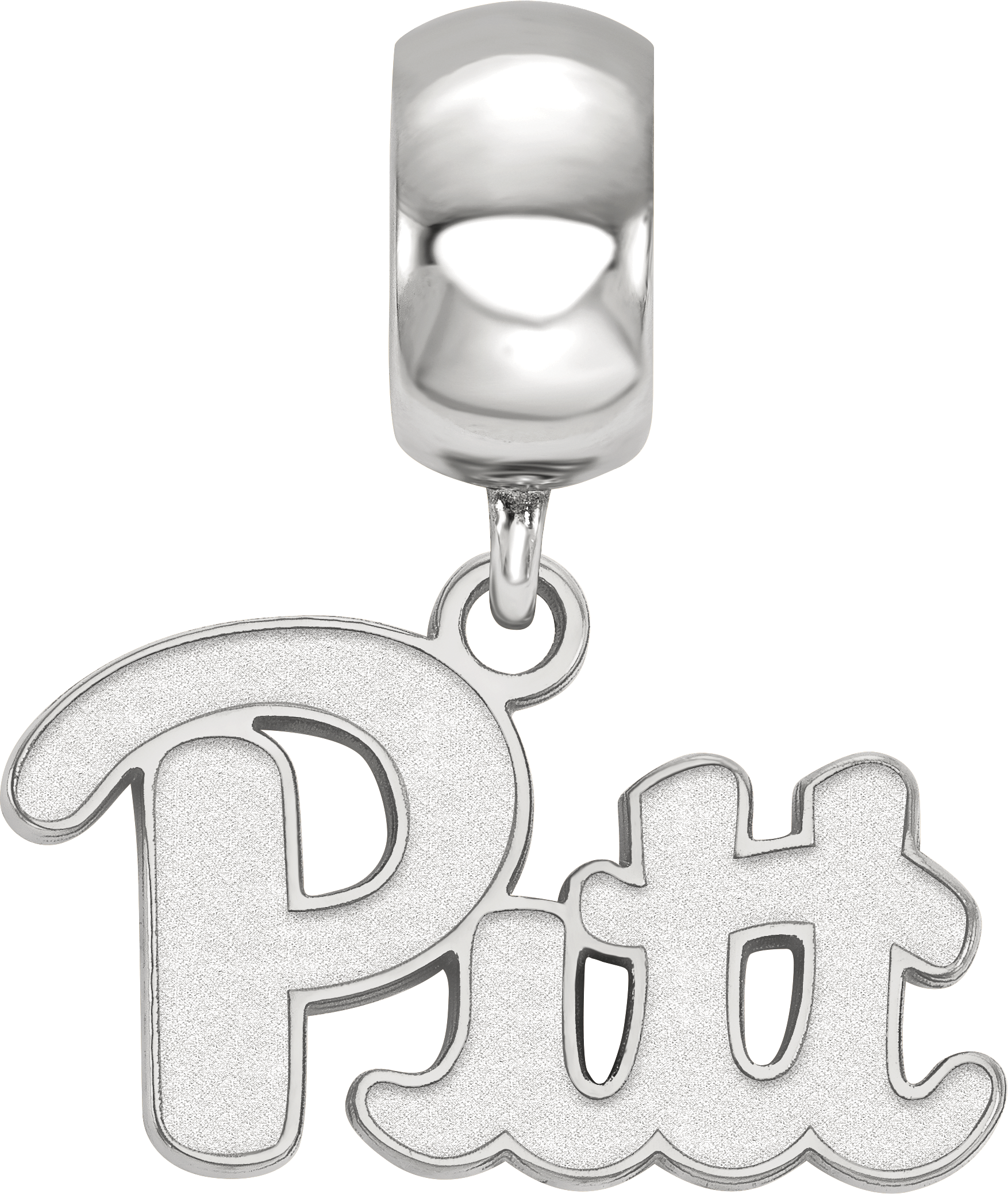 Sterling Silver Rhodium-plated LogoArt University of Pittsburgh Small Dangle Bead Charm