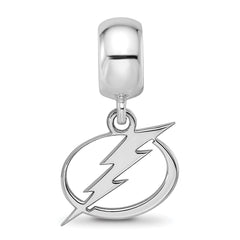 Sterling Silver Rhodium-plated NHL LogoArt Tampa Bay Lightning Small Dangle Bead