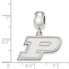 Sterling Silver Rhodium-plated LogoArt Purdue University Letter P Small Dangle Bead Charm