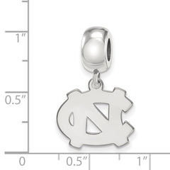 Sterling Silver Rhodium-plated LogoArt University of North Carolina N-C Small Dangle Bead Charm