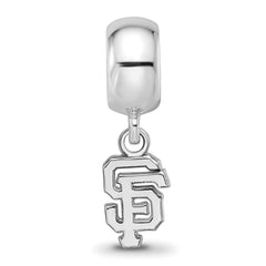 Sterling Silver Rhodium-plated MLB LogoArt San Francisco Giants Letters S-F Extra Small Dangle Bead