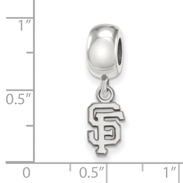 Sterling Silver Rhodium-plated MLB LogoArt San Francisco Giants Letters S-F Extra Small Dangle Bead