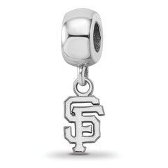 Sterling Silver Rhodium-plated MLB LogoArt San Francisco Giants Letters S-F Extra Small Dangle Bead