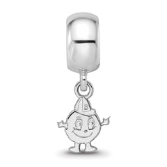 Sterling Silver Rhodium-plated LogoArt Syracuse University Mascot Extra Small Dangle Bead Charm