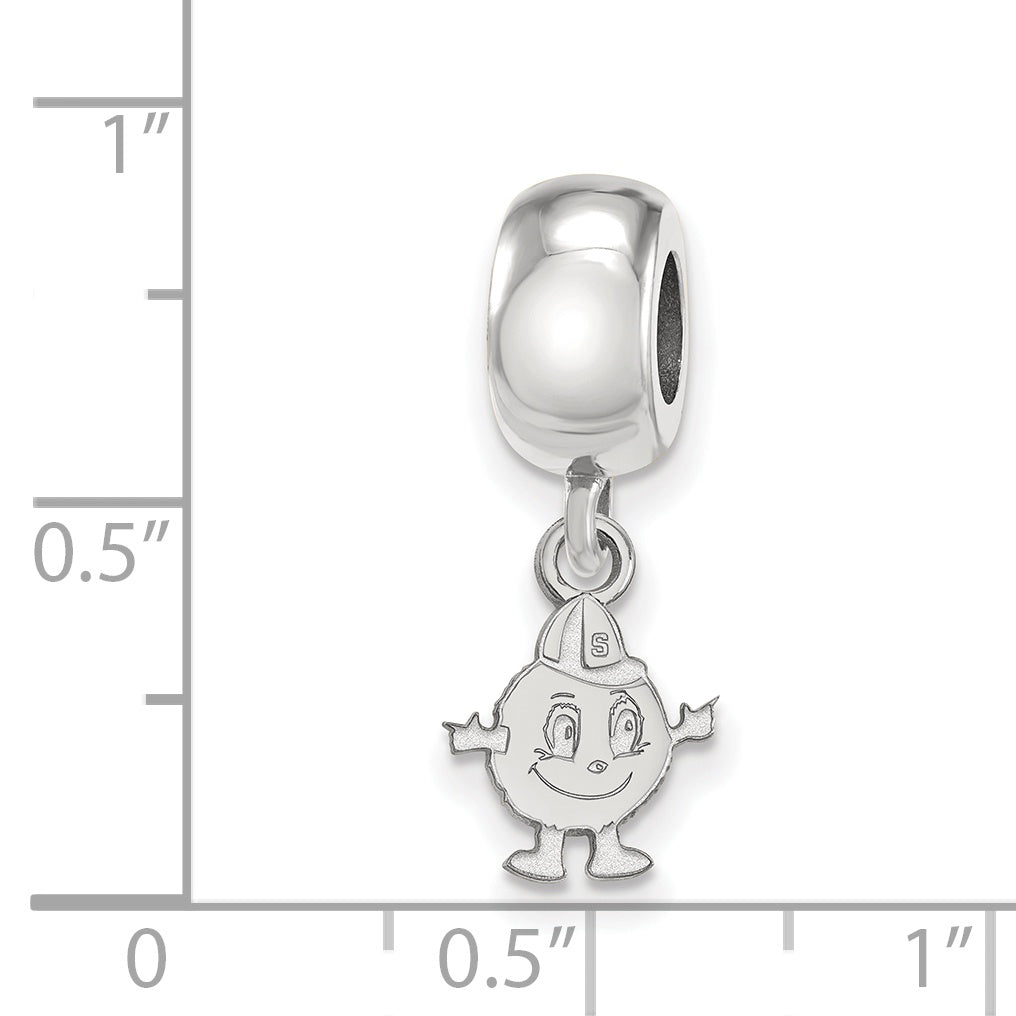 Sterling Silver Rhodium-plated LogoArt Syracuse University Mascot Extra Small Dangle Bead Charm