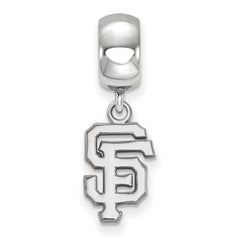 Sterling Silver Rhodium-plated MLB LogoArt San Francisco Giants Letters S-F Small Dangle Bead