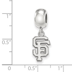 Sterling Silver Rhodium-plated MLB LogoArt San Francisco Giants Letters S-F Small Dangle Bead