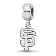 Sterling Silver Rhodium-plated MLB LogoArt San Francisco Giants Letters S-F Small Dangle Bead