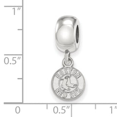 Sterling Silver Rhodium-plated MLB LogoArt Boston Red Sox Extra Small Dangle Bead