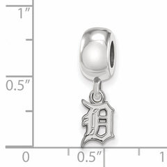 Sterling Silver Rhodium-plated MLB LogoArt Detroit Tigers Letter D Extra Small Dangle Bead