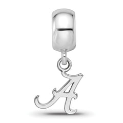 Sterling Silver Rhodium-plated LogoArt University of Alabama Letter A Extra Small Dangle Bead Charm