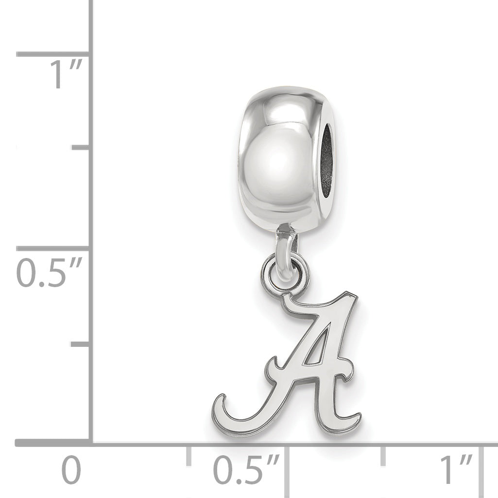 Sterling Silver Rhodium-plated LogoArt University of Alabama Letter A Extra Small Dangle Bead Charm