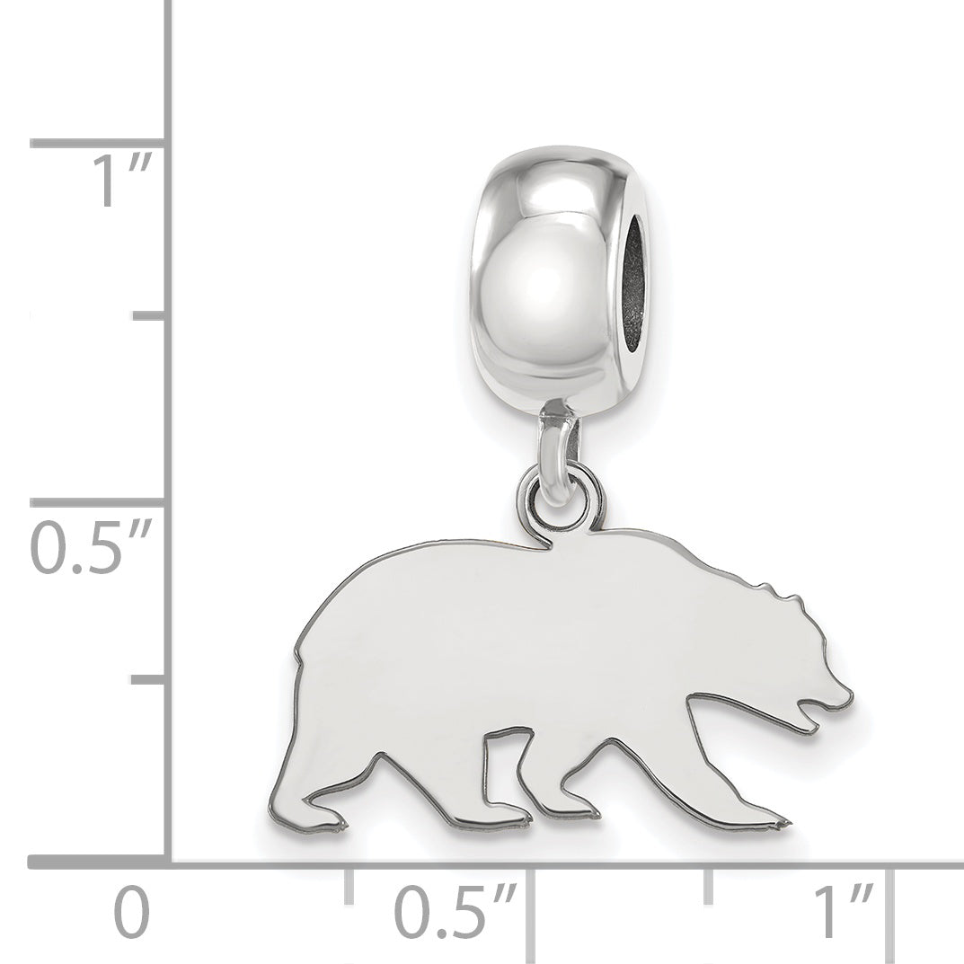 Sterling Silver Rhodium-plated LogoArt University of California Berkeley Bear Small Dangle Bead Charm